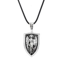 Men necklace Archangel St.Michael Protect Me Saint Shield Protection Charm russian orhodox pendant dropshipping 2024 - buy cheap