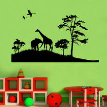 Papel de parede africano safari elefante girafa decalque infantil adolescente quarto sala de estar em vinil decoração de casa arte papel de parede er53 2024 - compre barato