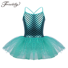 Kids Girls Glitter Mermaid Ballet Tutu Dress Girls Dance Clothing Kids Training Princess Costumes Gymnastics Perform Leotards 2024 - buy cheap