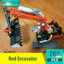 Technic series 20025 760Pcs The Red Excavator Model Building Blocks Set  Bricks toys For Children Gift Compatible 8294 2024 - buy cheap