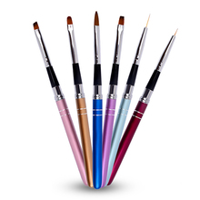 1pcs Metal Handle Nail Art Brush Painting Pen DIY Drawing UV Gel Nail Polish Design Line Manicure Dotting Tools Accessory 2024 - buy cheap