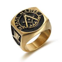 Масонское кольцо из титановой стали для мужчин, масонские кольца с символами масонства 2024 - купить недорого