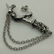 Pendiente de acero inoxidable con cadena para hombre y niño, joyería con broche, 316L, estilo punk 2024 - compra barato