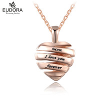 Women Heart pendant Necklaces Diagonal Stripes I Love Mom Letter Etched Pendant Necklace Rose Gold Color Pendants For Mom Gift 2024 - buy cheap