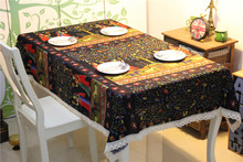 Toalha de mesa de linho mylb, toalha para mesa decorativa vermelha do vento nacionais, tecido de decoração, almofada de mesa 2024 - compre barato