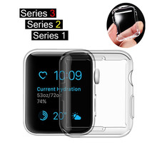 Защитный чехол для Apple watch4/3/2/1/44/40 мм 42/38 мм Iwatch силиконовый мягкий ультратонкий прозрачный чехол Аксессуары 2024 - купить недорого