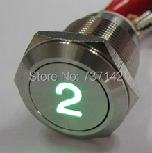 ELEWIND 19MM momentary metal push button with number 2 illuminated(PM193F-11/G/12V/S With illuminated '2' symbol) 2024 - buy cheap