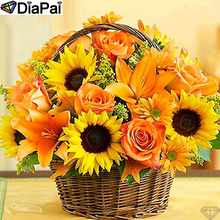 DIAPAI-pintura de diamante 5D DIY "Flor de girasol", punto de cruz, decoración del hogar, imagen de diamantes de imitación hecha a mano, A26495 2024 - compra barato