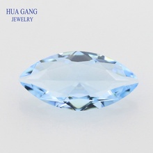 Light Sea Blue Marquise Shape Princess Cut Loose Glass Beads Synthetic Gems For Jewelry Size 1.5x3~10x20mm Free Shipping 2024 - buy cheap