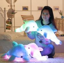 1pcs 45cm Creative Luminous Plush Glowing Dolphin Doll Luminous Pillow, Plush Toys, Hot Colorful Doll Kids Children Gifts 2024 - buy cheap