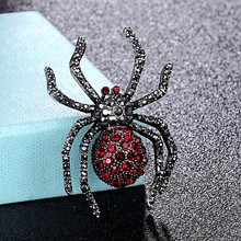 Zlxgirl jewelry vintage men's spider brooches jewelry perfect rhinestone crystal pin brooch scarf pins women's hats accessory 2024 - buy cheap