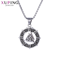 Xuping Elegant Gun Smoke Color Round Shape Necklace Pendant Stainless Steel Jewelry Valentine's Gifts M45-30144 2024 - buy cheap