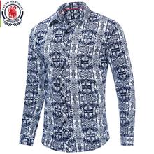 Fredd Marshall 2019 Summer 100% Cotton Shirt Men Fashion Poker Shirt Male Long Sleeve Casual Hawaiian Shirt Brand Clothing 184 2024 - buy cheap