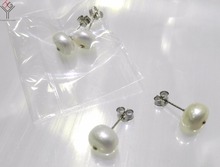 5 par/lote joyería de las mujeres pendiente de 8-10mm perla redonda blanca brillante arete de diamante de imitación resaltar perlas de agua dulce 2024 - compra barato