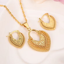 Bangrui Ювелирные наборы золотого цвета в форме сердца, ожерелья с кулоном для женщин, африканские ювелирные изделия, арабские наборы, эфиопские как 2024 - купить недорого