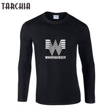 TARCHIA Men Clothing Summer WHATABURGER T Shirts Long Sleeve Men T Shirt Homme Fashion Men Tee T-Shirt Slim Fit Casual Tshirt 2024 - buy cheap