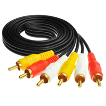 10 pcs 1.5m/3m/5m/10m 3 RCA to RCA Audio Video Cable Male To Male 3RCA To 3RCA Audio Video AV Cable Cord Wire For DVD TV 2024 - buy cheap