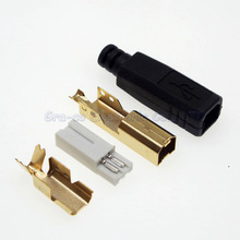 5 комплектов 4 в 1 позолоченный штекер USB 2,0 типа B с чехлом для резинки 2024 - купить недорого