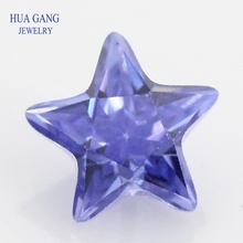 5A Light Tanzan Blue Star Shape Brilliant Cut CZ Stone Synthetic Gems Cubic Zirconia For Jewelry Size 4x4~6x6mm Free Shipping 2024 - buy cheap