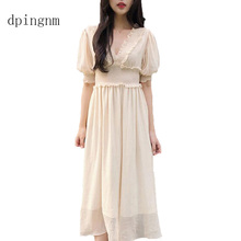 Women's 2019 new summer dress pure color  loose casual dress Short sleeved chiffon beach dress women LD162 2024 - buy cheap