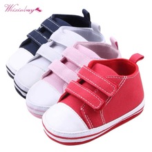 WEIXINBUY Canvas Baby Shoes Newborn Boy Girl Sneakers First Walkers Infant Toddler Soft Bottom Anti Slip Sneakers For 0-12M 2024 - buy cheap