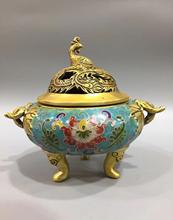 5'' bronze copper gold cloisonne enamel flower phoenix jar pot cup vase teapot 2024 - buy cheap