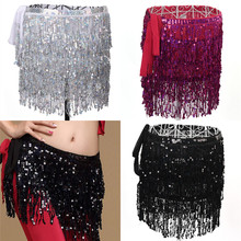 Women Belly Dance Long Fringe Hip Scarf Dancing Waist Belt Skirt Sequins Tassel Women Costume 3 Colours 2024 - buy cheap