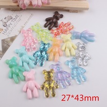 10pcs/lot   flat back resin cabochons accessories kawaii resin bears mix colors 2024 - buy cheap