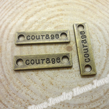 110  pcs Charms letter "courage" connector  Pendant  Antique bronze  Zinc Alloy Fit Bracelet Necklace DIY Metal Jewelry Findings 2024 - buy cheap