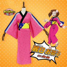 Fantasia de my hero academia, traje feminino de kimono para cosplay, anime japonês 2024 - compre barato