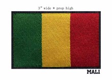 Patch de bandeira bordado mali de 3 "largura para remendo do exército/verde amarelo e vermelho/roupas adesivas 2024 - compre barato