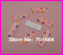 300PCS Colorfu lHeart printing frilly edges Glitter Peach chiffon fabric snap clips covers for 45mm clips 2024 - buy cheap