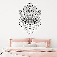 Lotus Wall sticker Boho vinyl wall decar Mandala wall decols Yoga studio Decals home room sticker decal Lotus wall decal G49 2024 - buy cheap