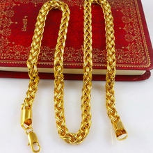 Мужские ювелирные изделия Желтое золото Заполненные цепочки ожерелье 24" 2024 - купить недорого