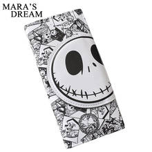 Mara's Dream Fashion Cartoon skull Print women wallet purses PU Leather Wallets female Pocket Money Bag Black White 2024 - buy cheap
