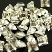 2mm 3mm 4mm 6mm clear square  point back glass Crystal Fancy Stones Glass rhinestones  For bags garment nail art rhinestones 2024 - buy cheap