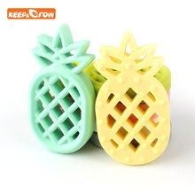 Pineapple Silicone Teether BPA Free Necklace Present Bijtring Pacifier Clips Soother Chain Baby Molar Silicone Rodent Teethers 2024 - buy cheap