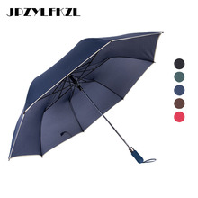 2018 Hot Fashion Men Business Semiautomatic Umbrella Female Windproof Umbrella Rain Women Quality Durable Golf Folding Umbrella 2024 - buy cheap