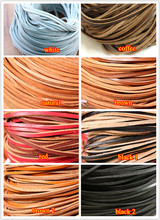 8 colors  100% Geniune Flat Leather Cord/strips/string/lace 3x2mm DIY  Thong Jewellery necklace bracelet free shipping 20m 2024 - buy cheap
