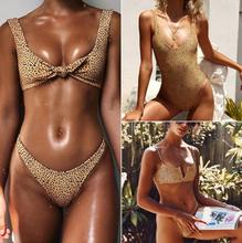 Melphieer-Bikini brasileño de leopardo para mujer, traje de baño de dos piezas, conjunto de bañador, Monokini, Maillot 2024 - compra barato
