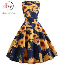 Plus Size Summer Dress Women  Floral Vintage Rockabilly Dresses 50s 60s Retro Big Swing Hepburn Sundress Vestidos Jurken 2024 - buy cheap
