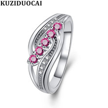 Kuziduocai New Fashion Jewelry Zircon Stainless Steel Wave Wedding Bride Party Rings For Women Girls Gifts Anillos Bague R-807 2024 - buy cheap