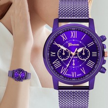 ladies Luxury Quartz Watch Stainless Steel Dial Casual Bracelet wristwatch female fashion geneva montre femme clock red purple 2024 - buy cheap