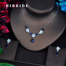 HIBRIDE Simple Design AAA Cubic Zircon Wedding Women Bridal Jewelry Sets Necklace Earring Accessories Bijoux N-532 2024 - buy cheap