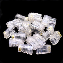 20 Pcs Cable terminal Transparent Crystal Head Crystal Head RJ45 CAT5 CAT5E Modular Plug Gold Plated Network Connector 2024 - buy cheap