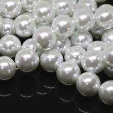 Popular white shell pearl round simulated-pearl loose beads 4 6 8 10 12 14mm diy women necklace bracelet jewelry 15inch B1604 2024 - buy cheap