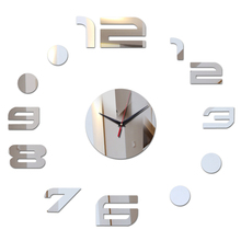 Relojes de pared con espejo acrílico 3d, pegatinas de reloj para el salón, arte digital, bricolaje, decoración del hogar, novedad 2024 - compra barato