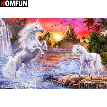 Алмазная 5D картина HOMFUN «Лошадь», вышивка крестиком, полная выкладка, квадратная/круглая, для творчества, домашний декор, подарок, A11614 2024 - купить недорого