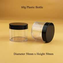 Frasco de plástico para crema, lote de 40 unidades de frascos de plástico de 60g, con tapa negra, herramientas de maquillaje DIY, 60ml 2024 - compra barato