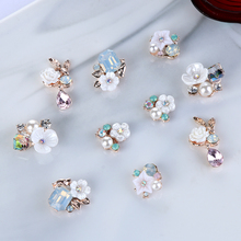 10PCS Flower Rhinestone Buttons Flatback Plating Pearl Hairpin Decoration DIY Craft Apparel Sewing Accessories For Clothes Bag 2024 - buy cheap